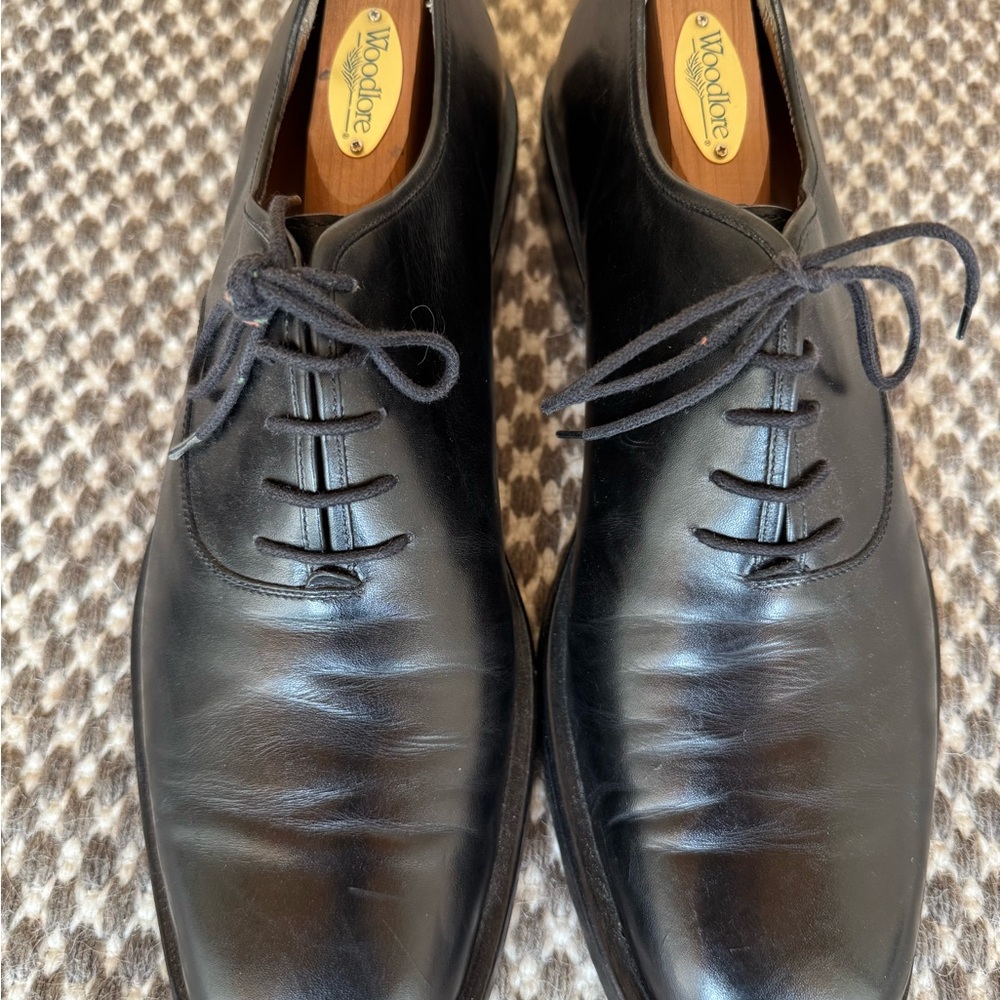 Ferragamo Black Leather Men's Shoes 10D